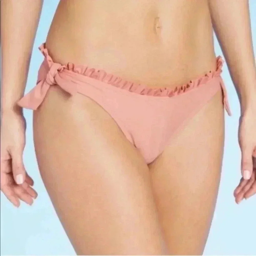 Xhilaration Mauve Ruffles and Bows Swim Bottoms